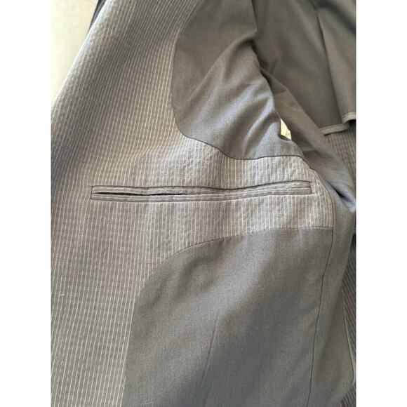 John Varvatos Seersucker Jacket Blazer 38 JVS1050B Cotton Zipper Pocket Office - Picture 11 of 16